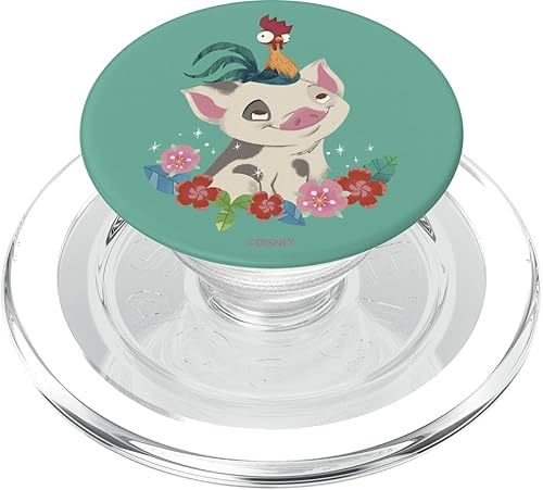 Disney Moana Pua y Hei Hei Floral Retrato PopSockets PopGrip agarre intercambiable para teléfonos y tabletas PopSockets MagSafe PopGrip para iPhone