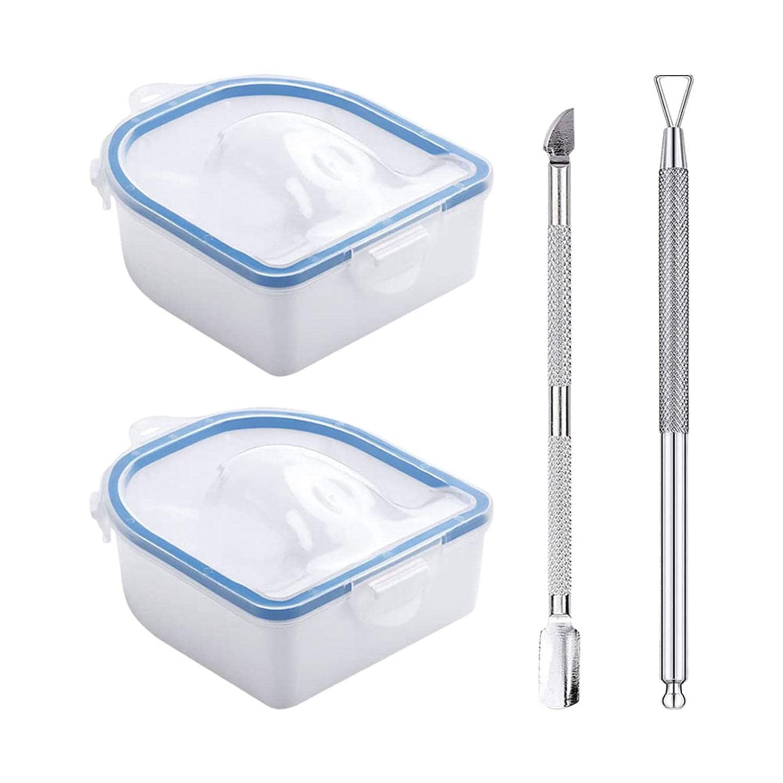 2x Nail Soaking Bowls Dip Powder Remover Tools for Acrylic Nails Hands Salon Blue-picture-30