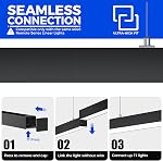 Barrina 4040 Remote Series LED Linear Light Fixture with Remote, 3rd-Generation, 4FT 40W Seamless Connection, 3000K-6000K Color Changing, Dimmable Pendant Lights for Bars Cafe Shop, Black, 4 Packs