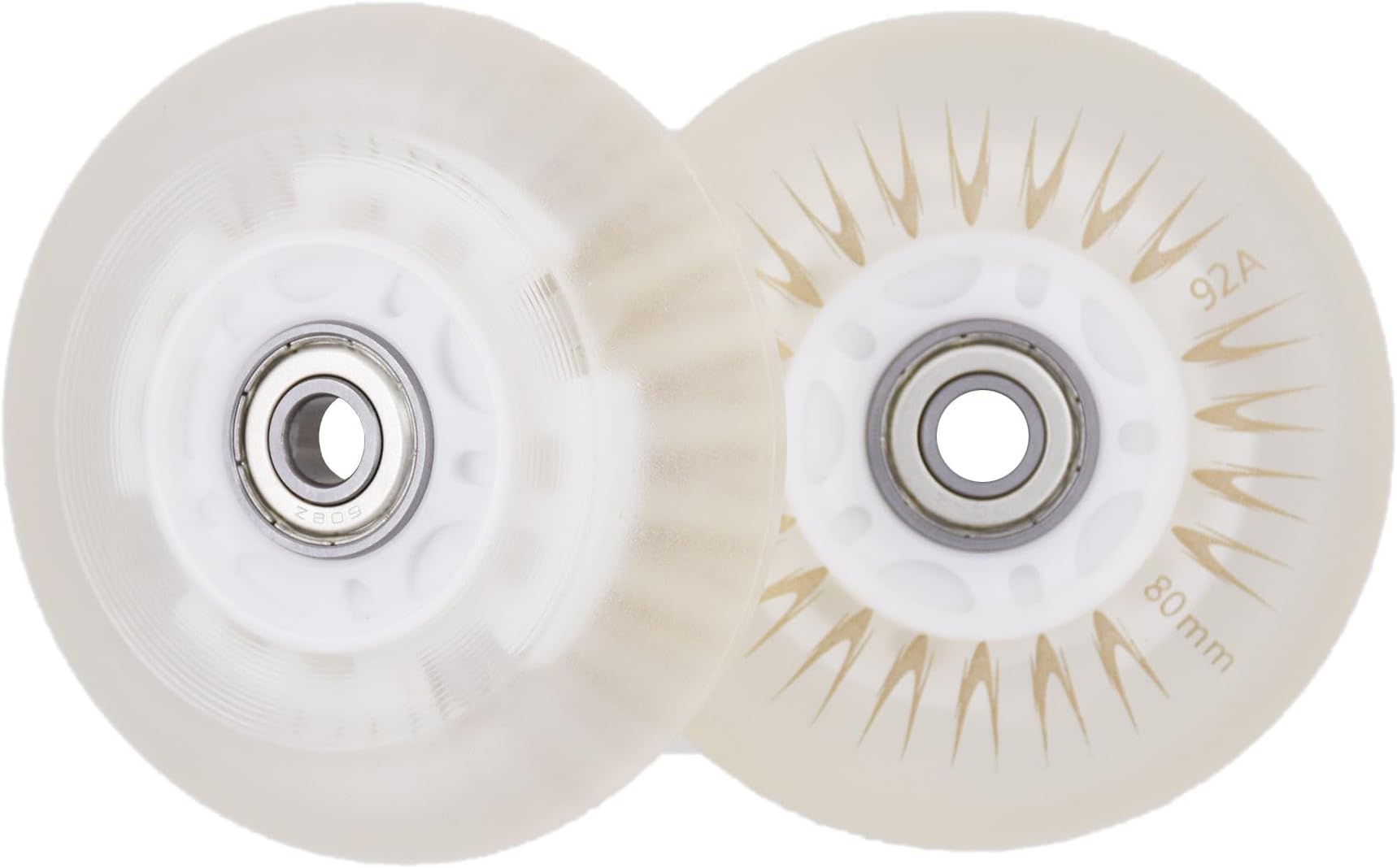 Rollerex 2-Pack, Glowrider 92A LED Light Up Wheels w/Bearings - Glow in The Dark! (for Any Product Using Inline Skate Wheels) (Multiple Size and Color Options Available)