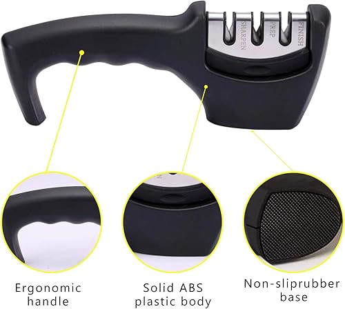 Miniatura 4 de Kit de afilador de cuchillos con guante resistente a cortes y 2 cabezales de afilador de repuesto, herramienta de cuchillos de cocina de calidad de