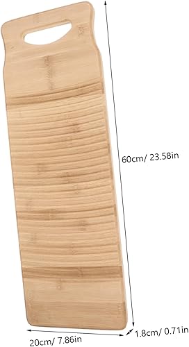 Miniatura 2 de Hemoton Tabla de lavado de madera de bambú, tabla de lavar a mano, tabla de lavar a mano para suministros de lavandería para el hogar, L