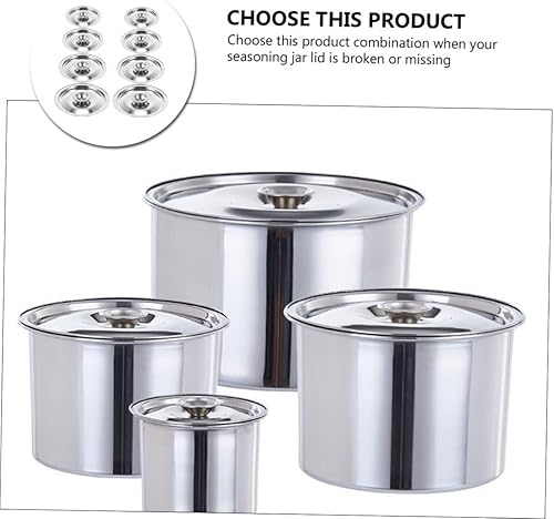 Miniatura 3 de BESTonZON Juego de 8 recipientes de acero inoxidable con tapa de acero inoxidable con tapa, sartén de acero inoxidable con tapa, tapa de cacerola de