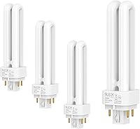 Vista 10 de SLEEKLIGHTING Bombilla base CFL de doble tubo T4 de 18 vatios de 4 pines G24Q-2, 3500 K, 1050 lm, sustituye a PLC-18W 827, fluorescente compacta