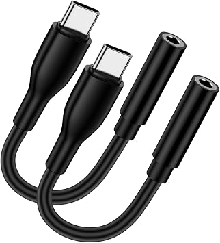 USB C to 3.5mm Headphone Adapter for Google Pixel10a 9 Pro XL Fold 8A 7A 6A 5A, 2Pack Type C Audio Adapter Headphone Jack Aux Cord for Samsung Galaxy A14 A15 A16 A54 A55 A53 S24 FE Ultra S23 S22 Plus