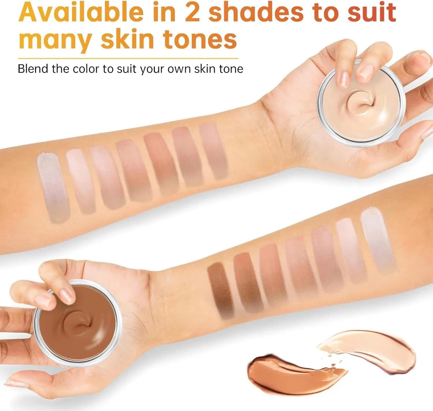2Color 10ml Waterproof Tattoo Cover Up Makeup with Bruises, Full Coverage, and Tattoos. Body Makeup Concealer Set for Men and Women - Image 2