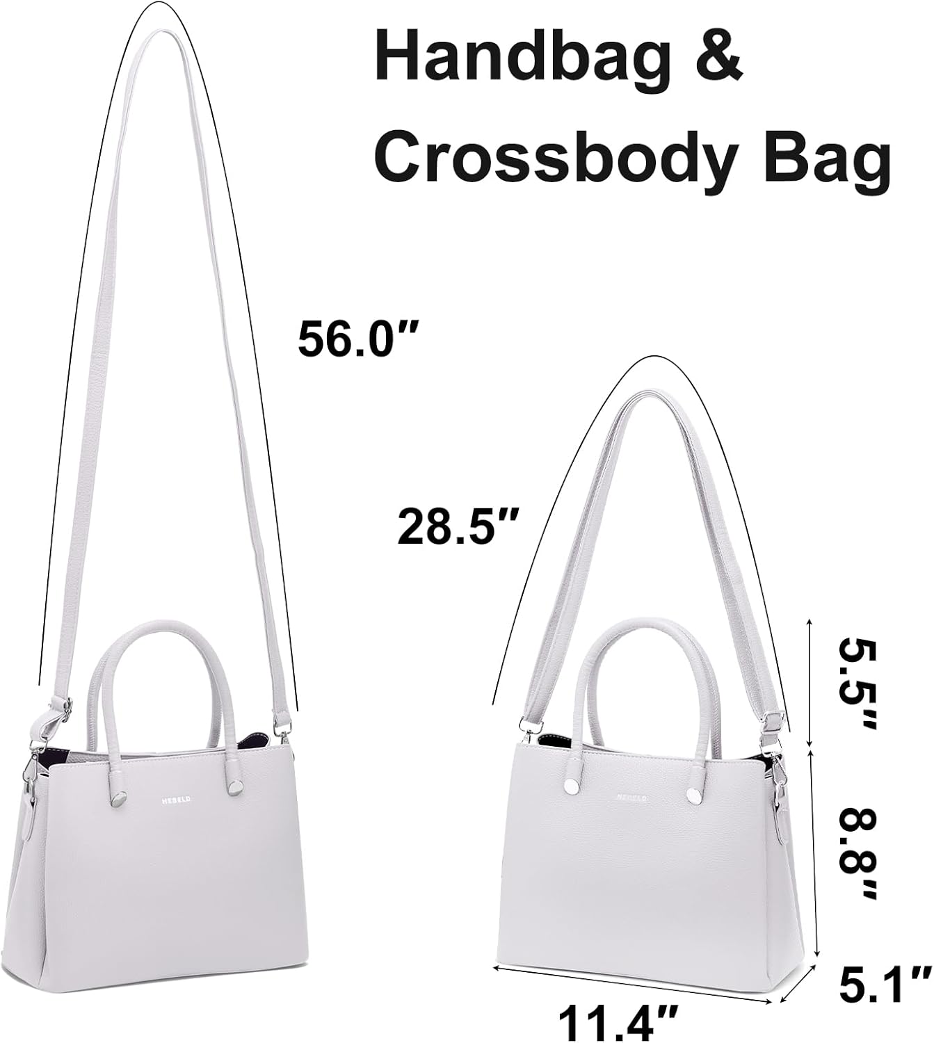 Women's Top-Handle Handbags PU Leather Satchel Handbag with Detachable Shoulder Strap for Casual, Work, Traveling