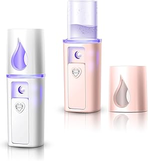 2 Pack Travel Diffuser for Essential Oils Handheld Personal Diffuser Portable Diffuser for Essential Oils Aromatherapy Diffuser Pocket Size for Desk Office Travel Car with 2 USB Cable, White Pink