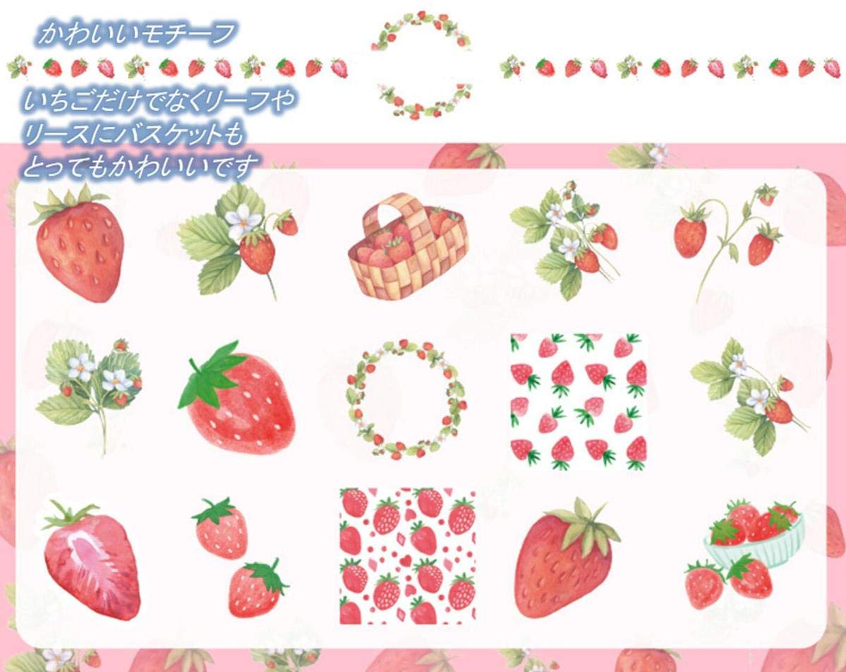可愛いい❤️❤️フレークシール( ⸝⸝•ᴗ•⸝⸝ )くまさんといちごがいっぱい♡♡ Amazon.co.jp: かわいい いちご フレーク シール 182枚セット