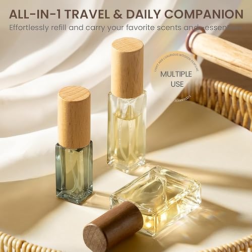 Miniatura 3 de Atomizador de Perfume Cryslora, Envase de Perfume de Vidrio, Botella de Viaje Recargable, Botella de Spray de Fragancia Portátil Vacía a Prueba de