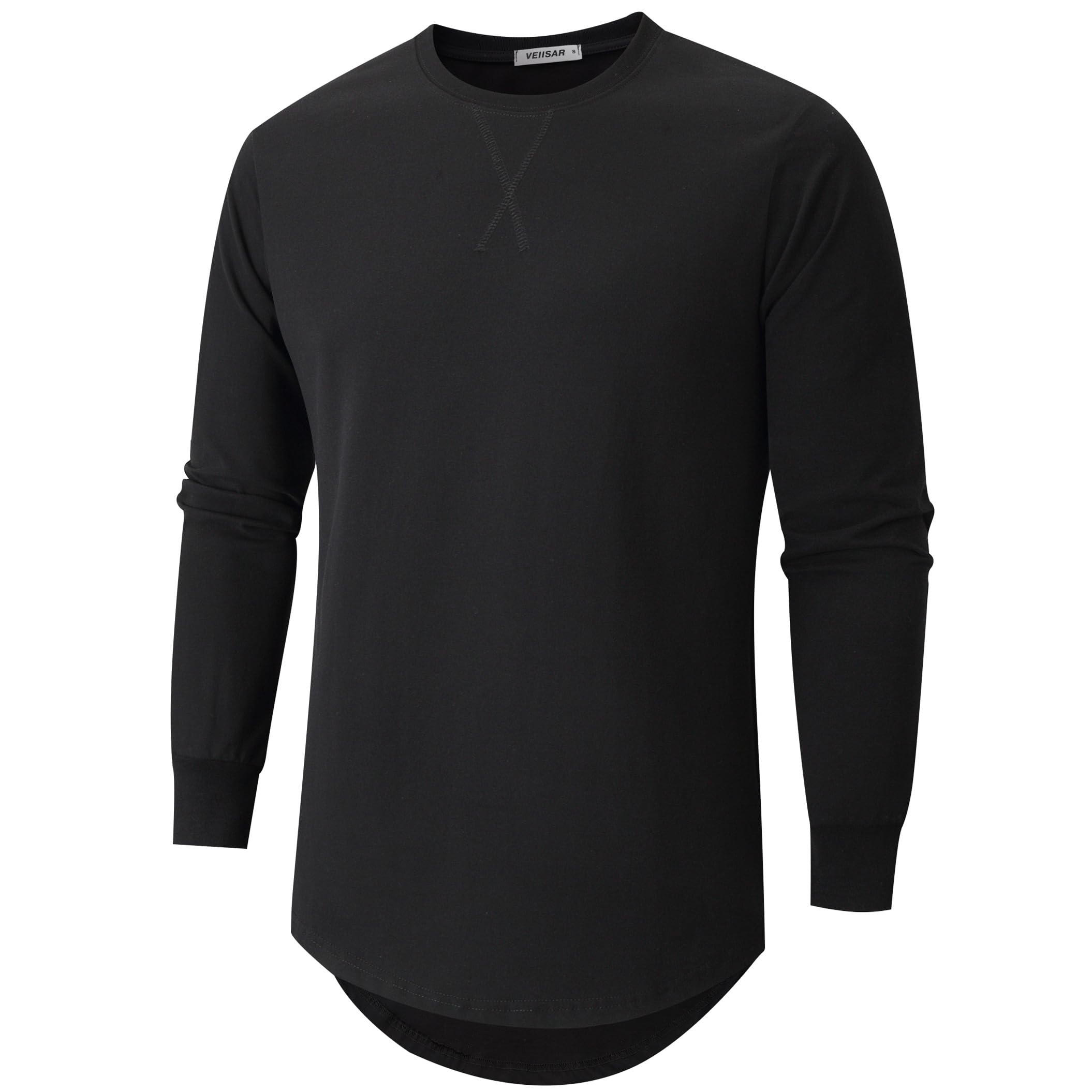 VEIISAR Men's Heavy Weight Crew Neck Short Sleeve T Shirt - Mens 100 Cotton Thick Longline T-Shirts Preshrunk