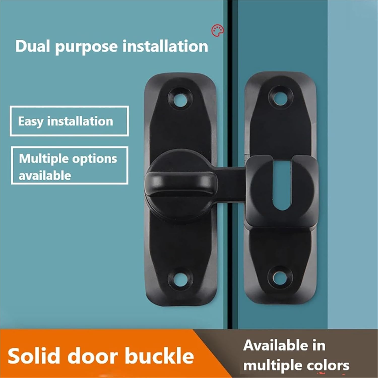 Flip Latch 2pcs 90/180° Sliding Door Bolts Flip Gate Latch Door Lock Anti-Theft Buckle Latch No Punching Dual Purpose Door Latches Window Locks for Barn Door, Sliding Door(Color 05)