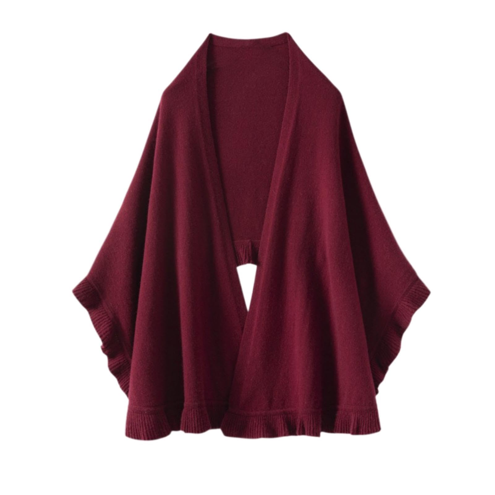 Generico Sciarpa in Cashmere, Calda E Spessa, Mantella Multifunzionale, Cappotto Autunnale E Invernale, Ideale per I Viaggi (Red M)