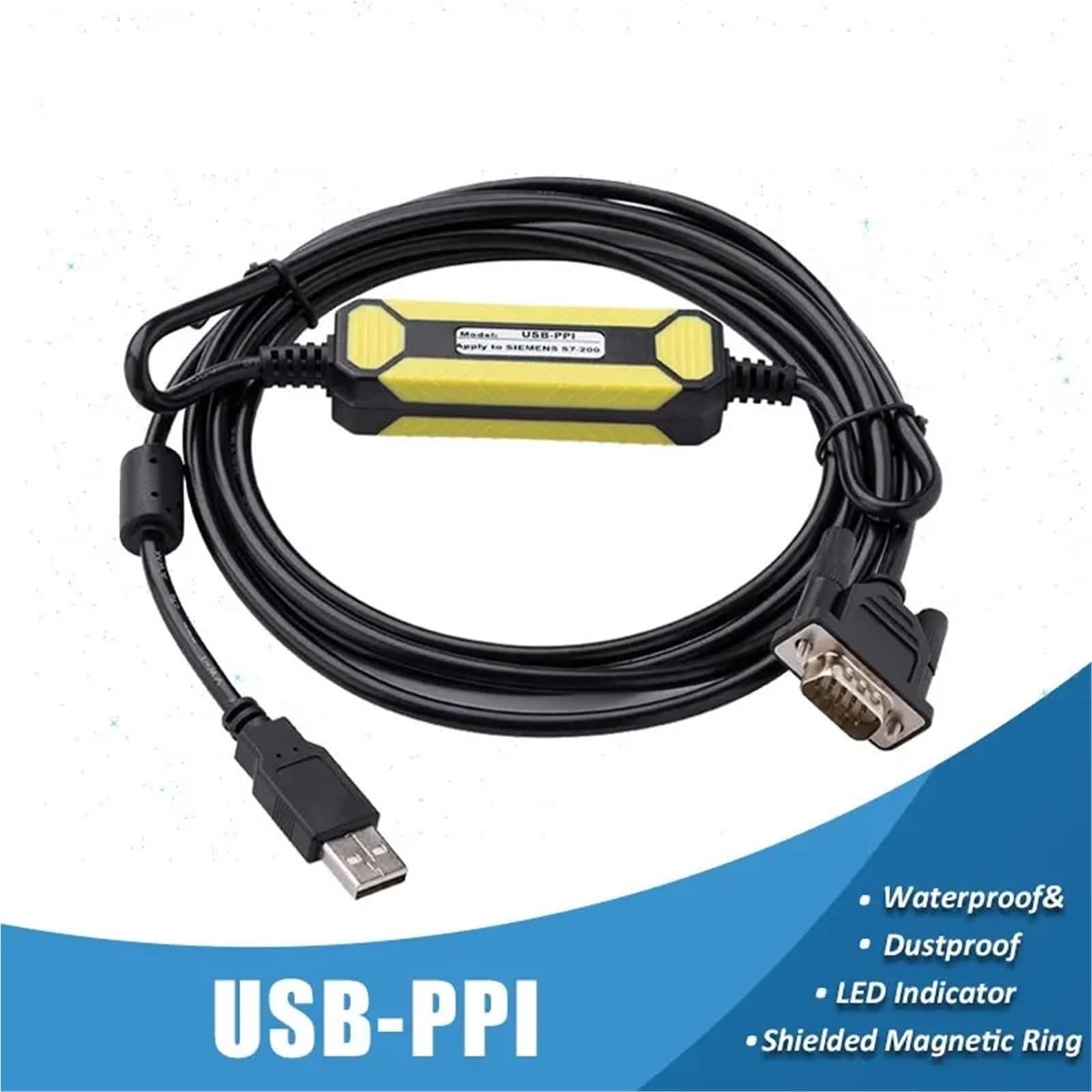 1pc PC-PPI USB-PPI adapté au câble de programmation S7-200 ligne de téléchargement adaptateur USB RS232 vers RS485(USB-PPI)