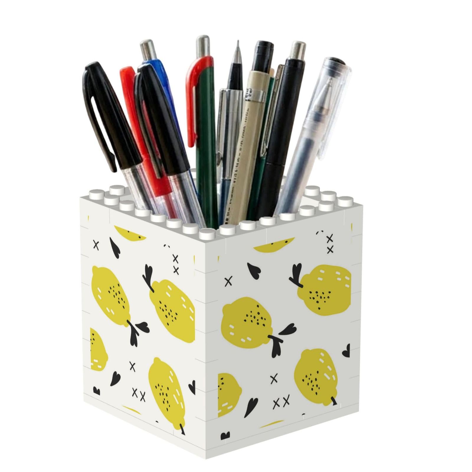 Poadnly Lemon, Pen Pot Pencil Holder for Office Home School, Compact Desk Organiser for Office Stationery
