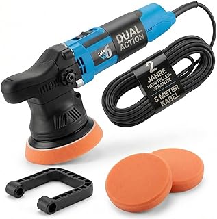 V2 Exzenterpolierer Auto 650 W – Dual Action Poliermaschine mit 6 Geschwindigkeitsstufen, passend für 13 cm & 15 cm Polierpads, Detailing-Set zur Lackaufbereitung & Kratzerreduzierung