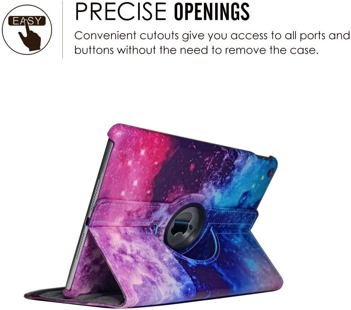 iPad 10.2" Case 9th Generation (2021) 2020 iPad 8th Generation Case / 2019 iPad 7th Generation Case, 360 Degree Rotating Stand Smart Case Protective Cover with Auto Wake Up/Sleep (Galaxy)