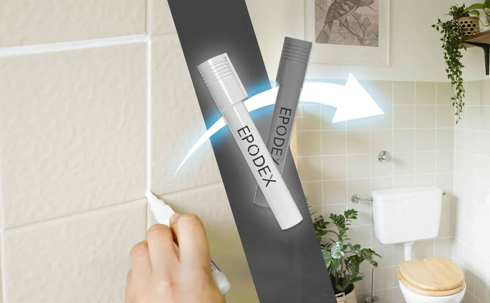 EPODEX® Lakier do płytek, 2-karatowy, do łazienki, kuchni, 45 kolorów, biały, kolorowy, neutralny zapach, nie zawiera rozpuszczalników, odporny na ścieranie, 1,8-60 kg