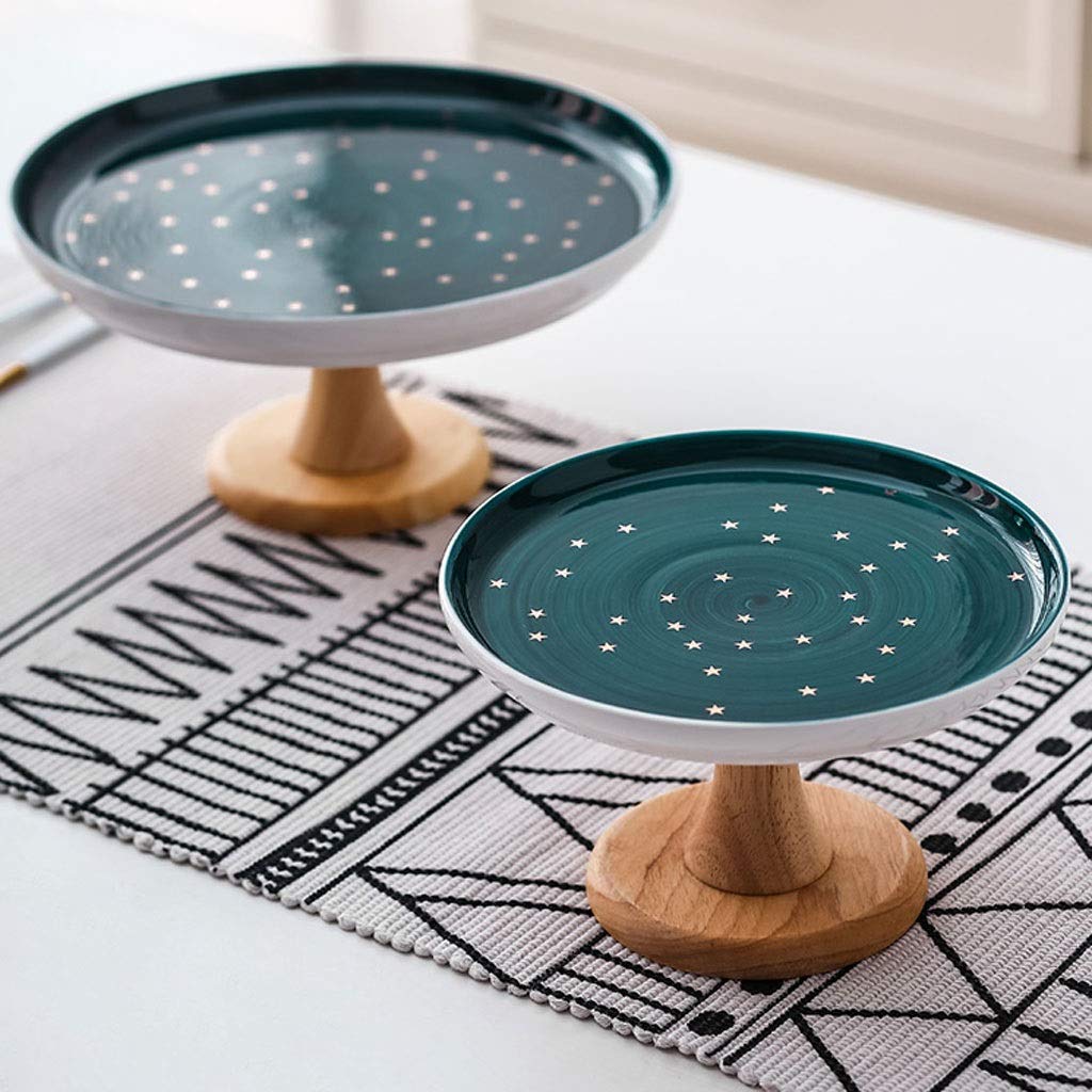 Stojak na ciasto Ceramiczna forma do ciasta w kształcie gwiazdy Wysoka szklana pokrywa Taca do eksponowania deserów Stojak na ciasto Stojak na ciasto,Jeden kolor-L