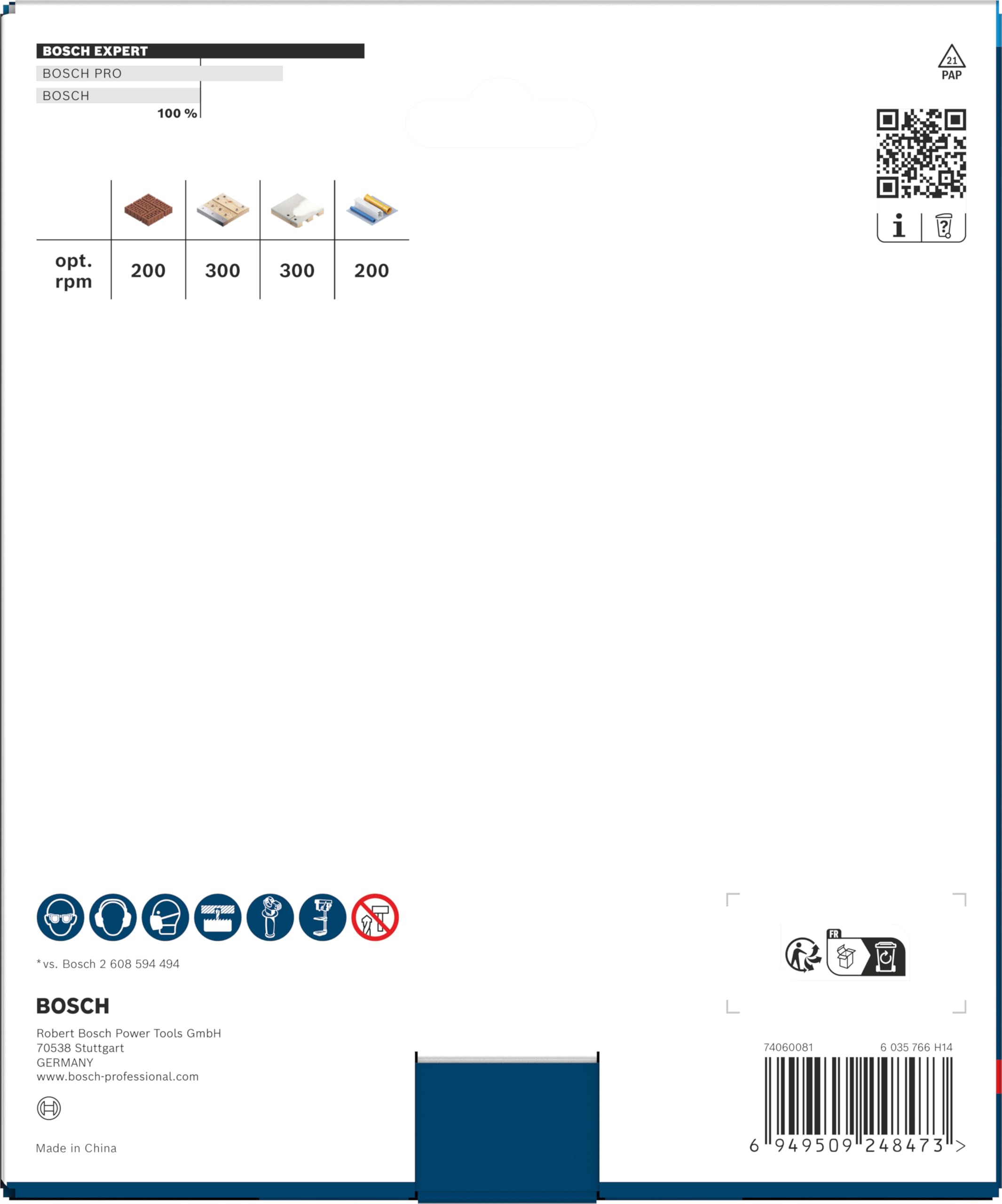 Bosch 1x Sierra de corona EXPERT Construction Material PC Plus (para Madera blanda, Aglomerado, Ø 159 mm, Professional Accesorios Taladro)