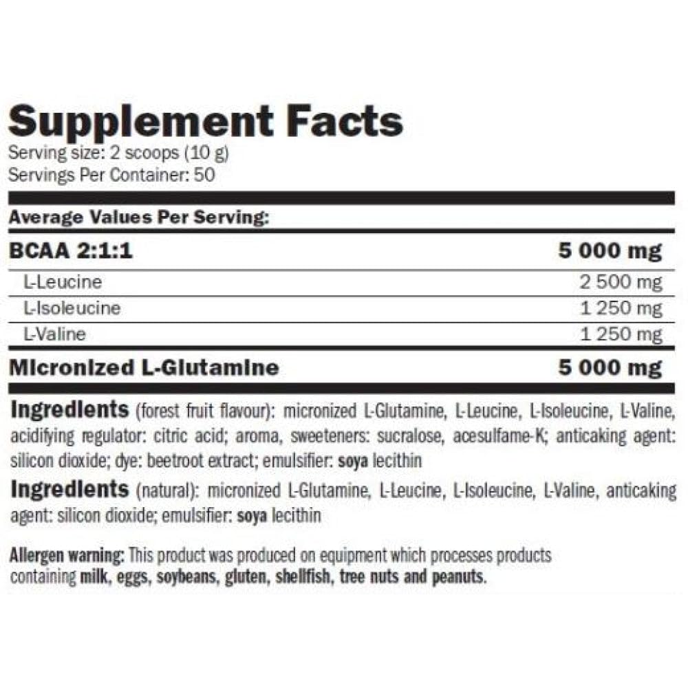 AMIX BCAA Glutamina - Réduit le Catabolisme Musculaire et Facilite la Récupération Post-formation - Idéale pour les Athlètes - Mangue - 300 gr