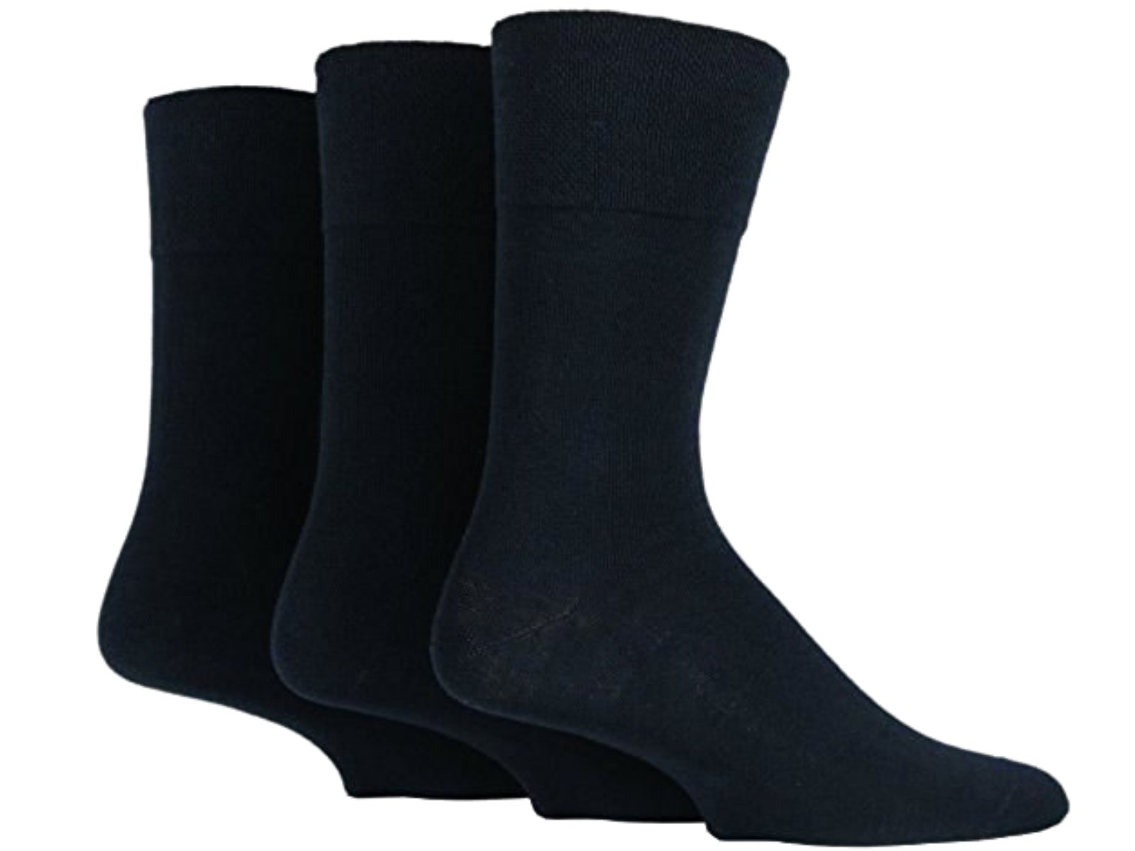 Hduk Mens Socks Men's Black 3X Pairs Gentle Grip Diabetic Socks With Honeycomb Top And Hand Linked Toe Seams/Uk 6-11 Eur 39-45 (Black)