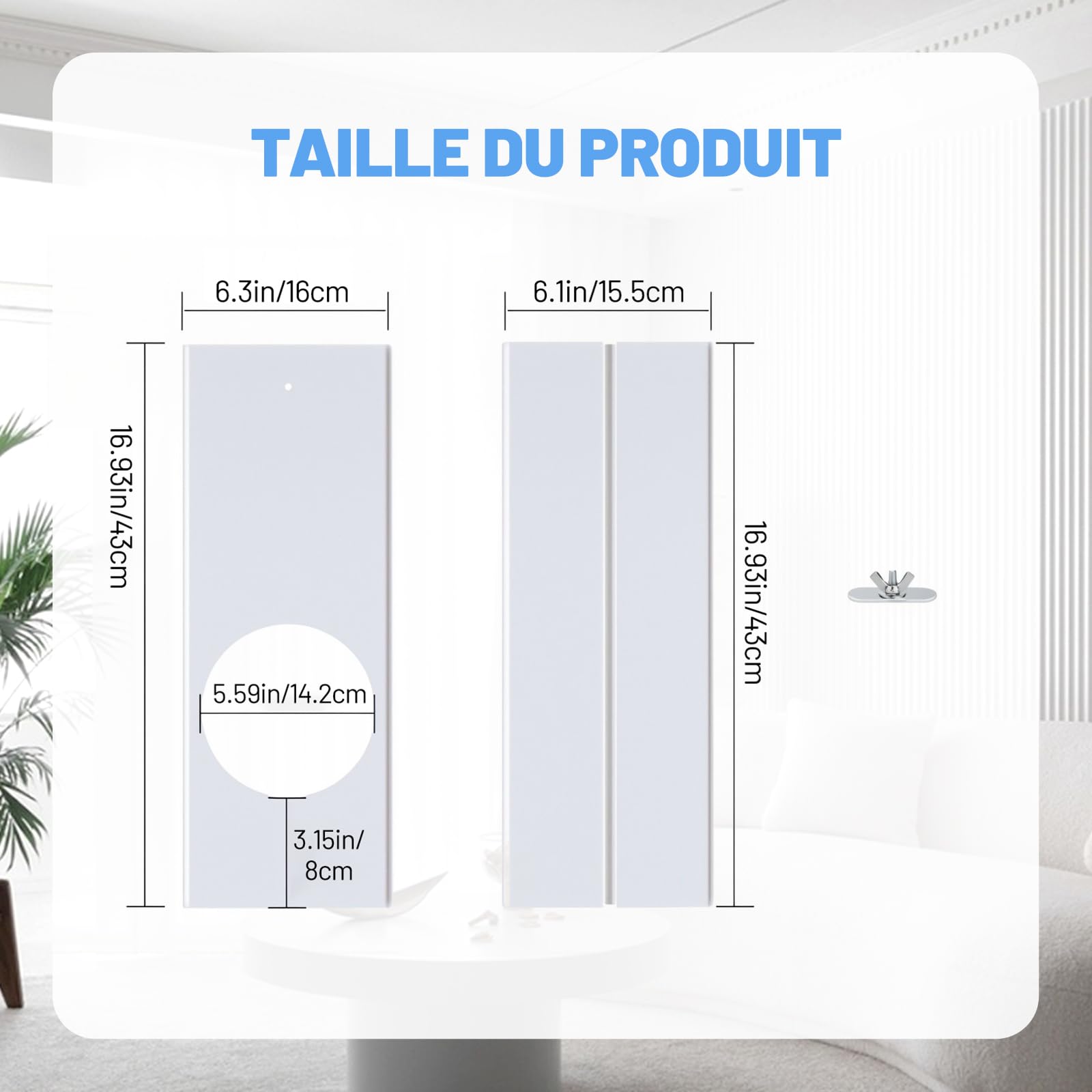 Gralara Kit de Ventilation pour Climatiseur Portable, Kit Calfeutrage Climatiseur, Panneaux d'Étanchéité Ajustable de Fenêtre, Adaptateur Universel de Remplacement Pratiques en PVC Maison Bureau