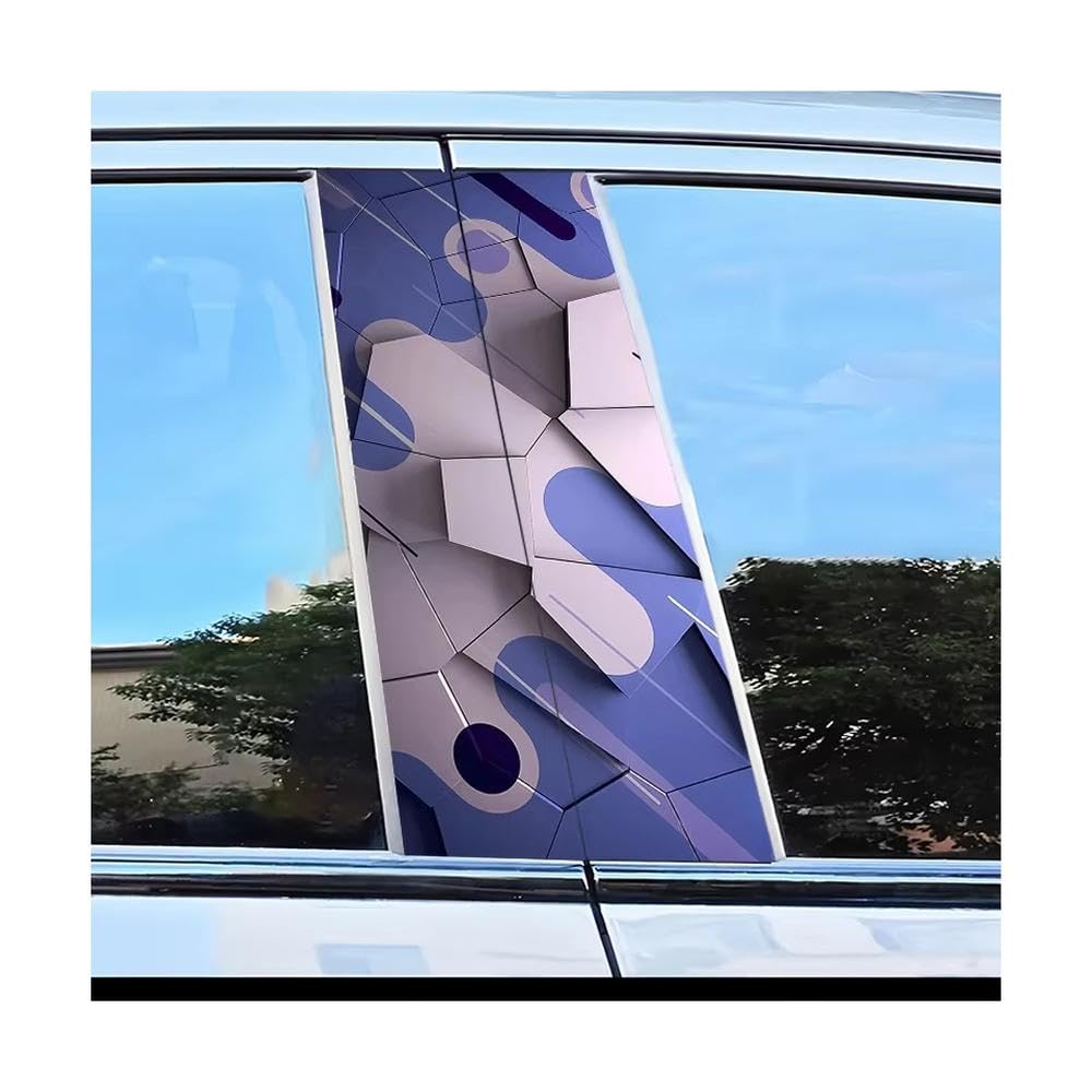 Bertdcx One Color Car Center Pillar Stickers Geometric Mosaic B-Pillar Scratch Protection Auto Parts