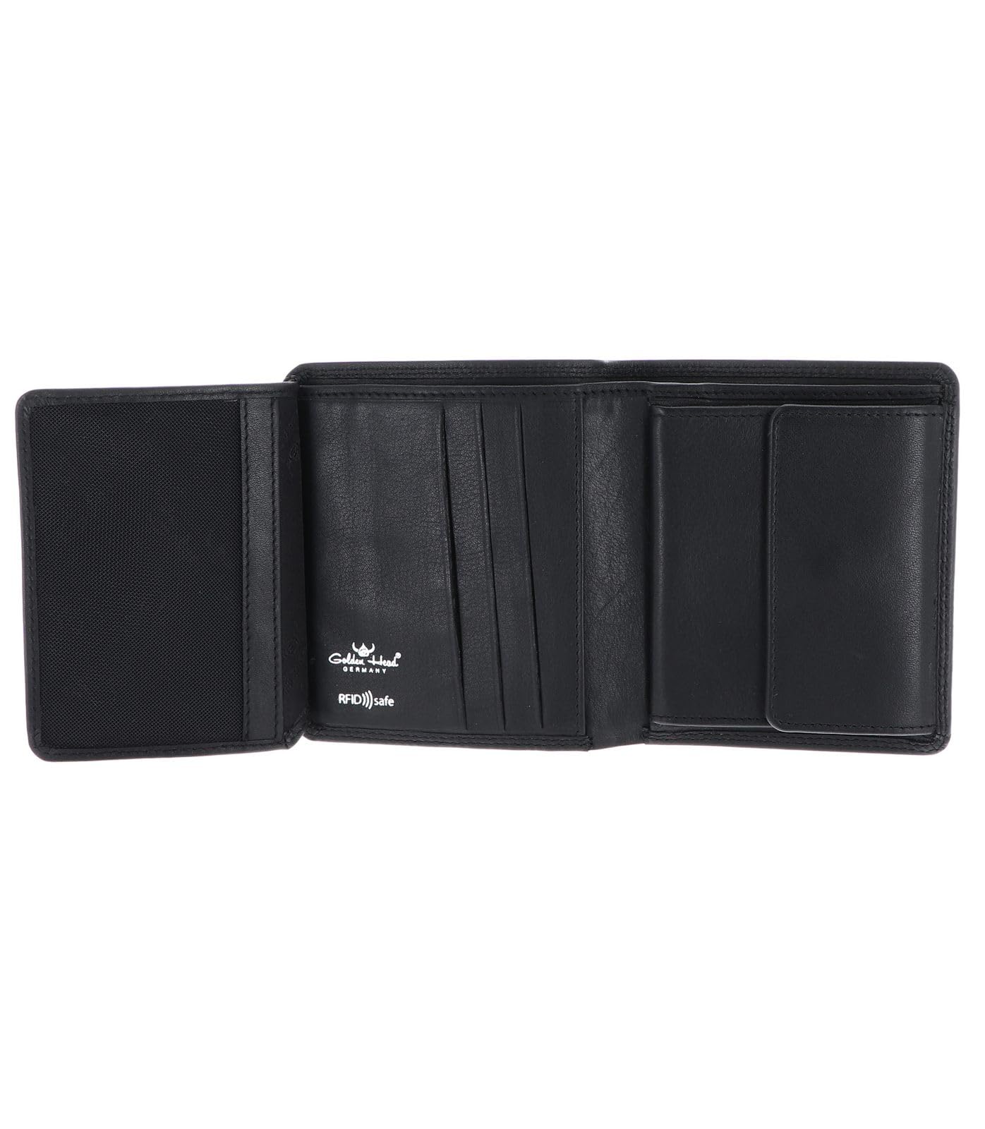 Golden Head Pelle portafoglio Polo RFID Protect Scheintasche 1129 Schwarz nero