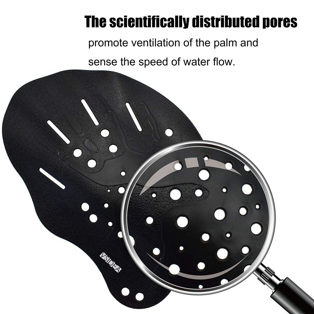 Pagaies De Natation Silicone + Bouchons D'oreilles - Taille Réglable, Entraînement Nage - Lot 1 Paire
