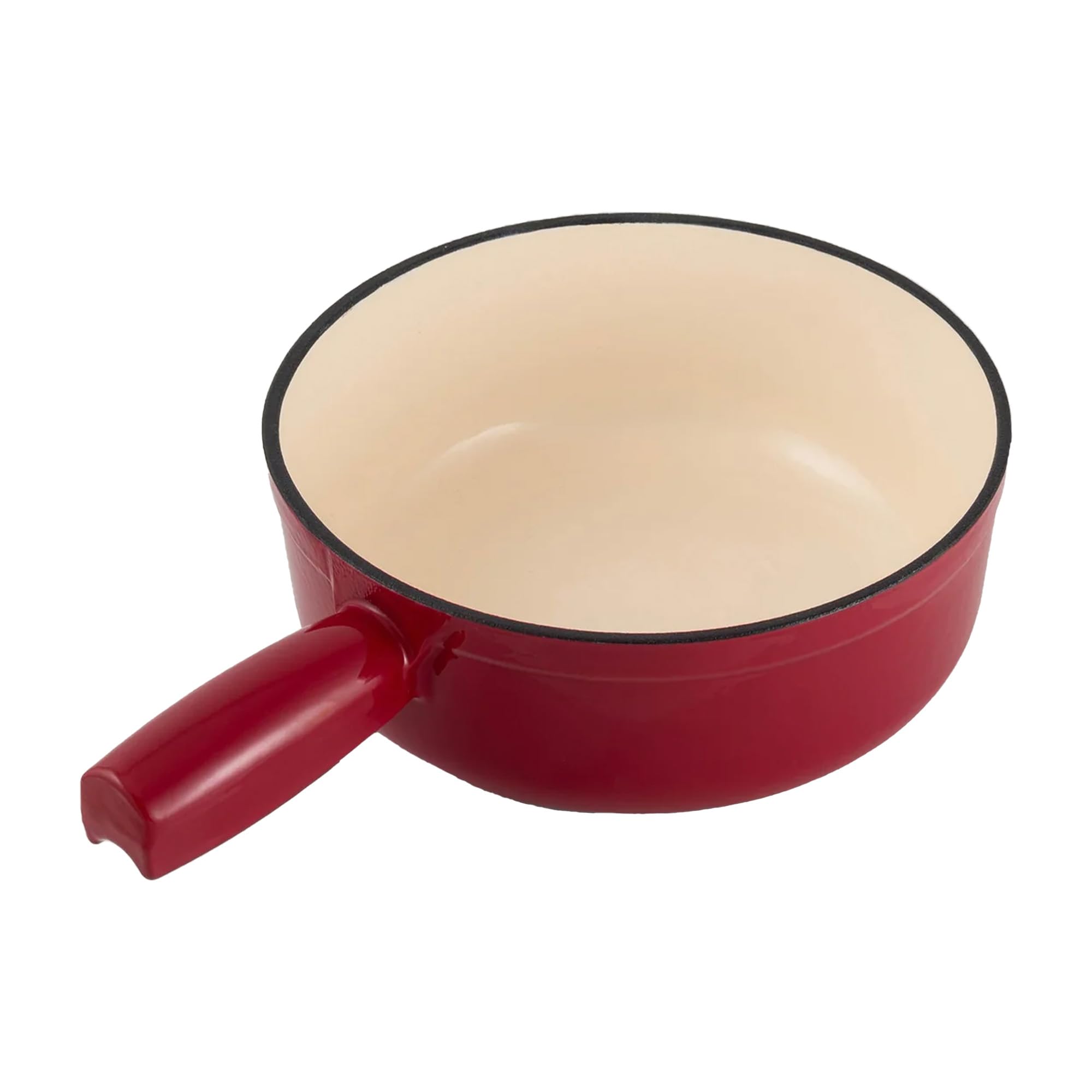 Swissmar Lugano Cast Iron Cheese Fondue Pot Replacement, 2 QT / 2 L - Compatible with Swissmar Lugano Fondue Sets - Ideal for Melting Cheese, Chocolate, & Caramel - Cherry Red