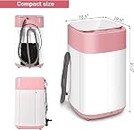 COSTWAY Portable Washing Machine, Built-in Drain Pump, 8Lbs Capacity, Full-Automatic washer with 6 Programs, 6 Water Levels, Child Lock, Compact Washer and spinner Combo for RV, Dorm, Apartment (Pink)