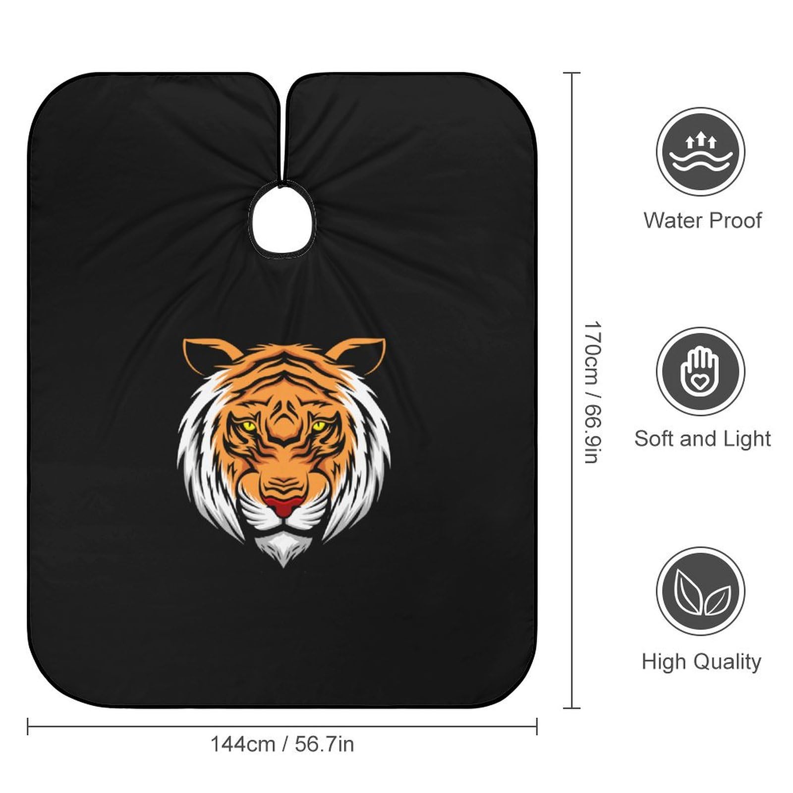 Angry Tiger Head Hair Cutting Cape for Men Women Waterproof Barber Cape Adjustable Salon Haircut Capes