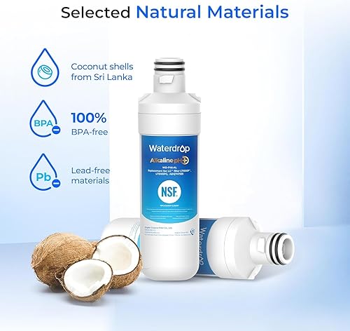 Miniatura 7 de Waterdrop Alcalino LT1000PC ADQ747935 Reemplazo para LG LT1000PPCPCS ThinQ Filtro de agua para refrigerador, LFXS26973S, LMXS28626S, LMWS27626S,