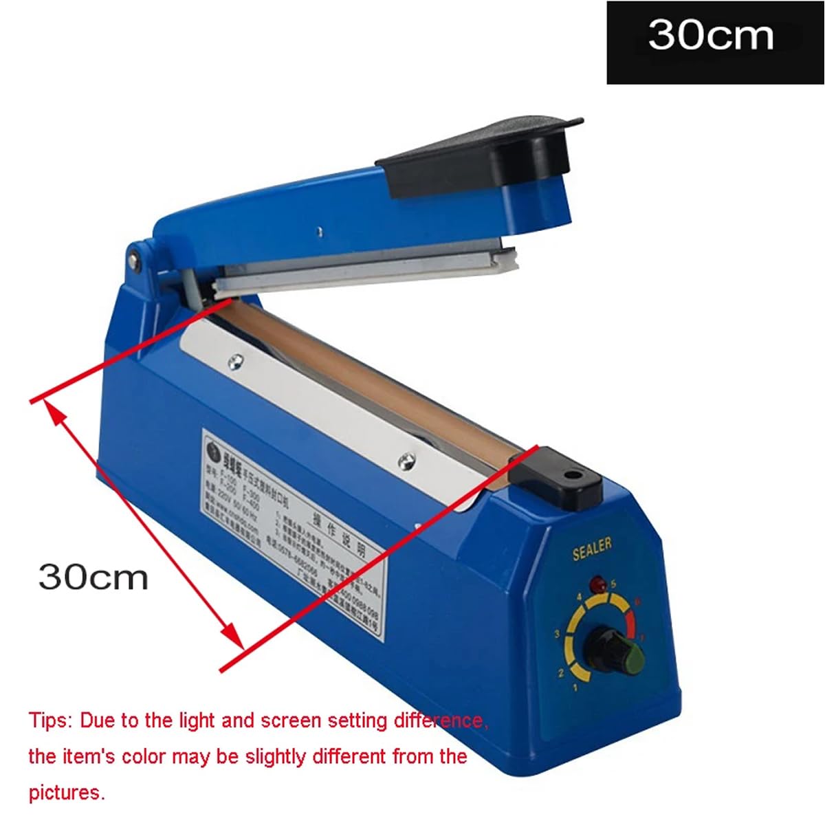 FfiMe Scelleuse de Sacs à Impulsion, boîtier en métal Solide, thermoscelleuse Manuelle Robuste avec pièces de Rechange pour sceller Les Sacs en Plastique et Les Sacs d'emballage rétractables 30cm