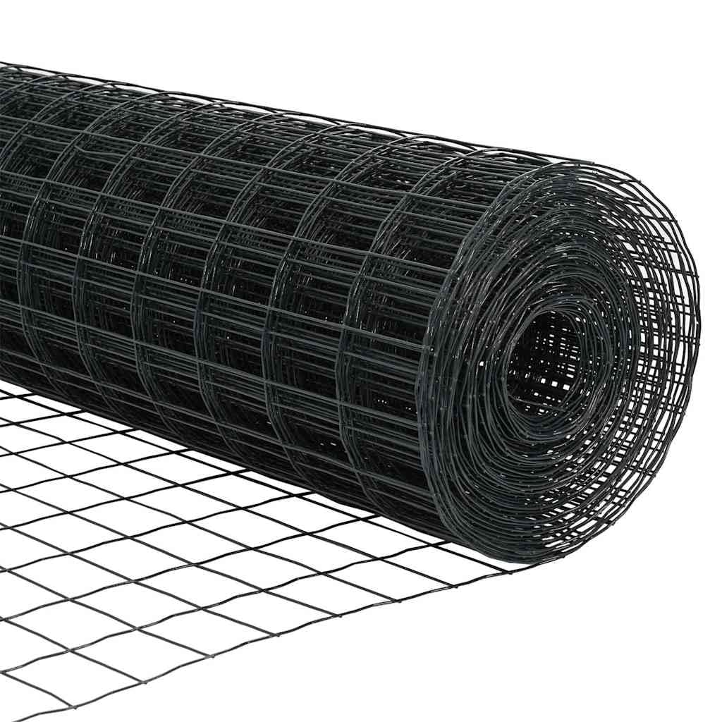 Ogrodzenie euro, szare, 1,6 x 10 m, żelazo powlekane PCW, wytrzymałe ogrodzenie ogrodowe do użytku na zewnątrz, bariera dla zwierząt, łatwy montaż bez kopania