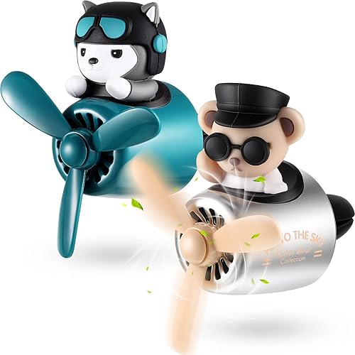 Tallew Ambientador de coche Pilot lindo difusor de coche con salida de dibujos animados, difusor de aire para ventilación de automóvil, perfume