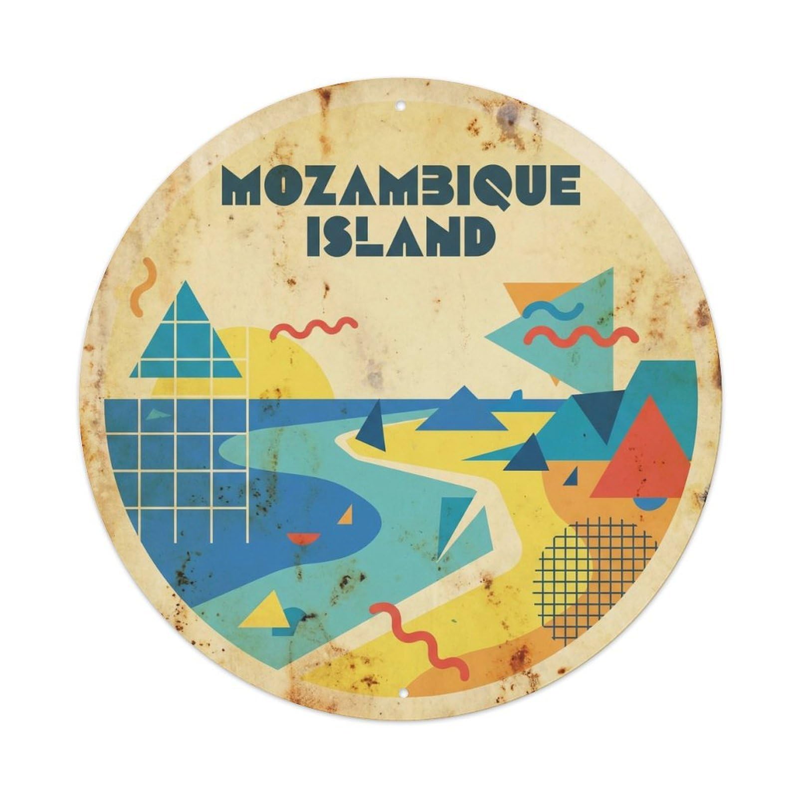 Mozambique Island Indian Ocean Lagoon Travel Metal Tin Sign