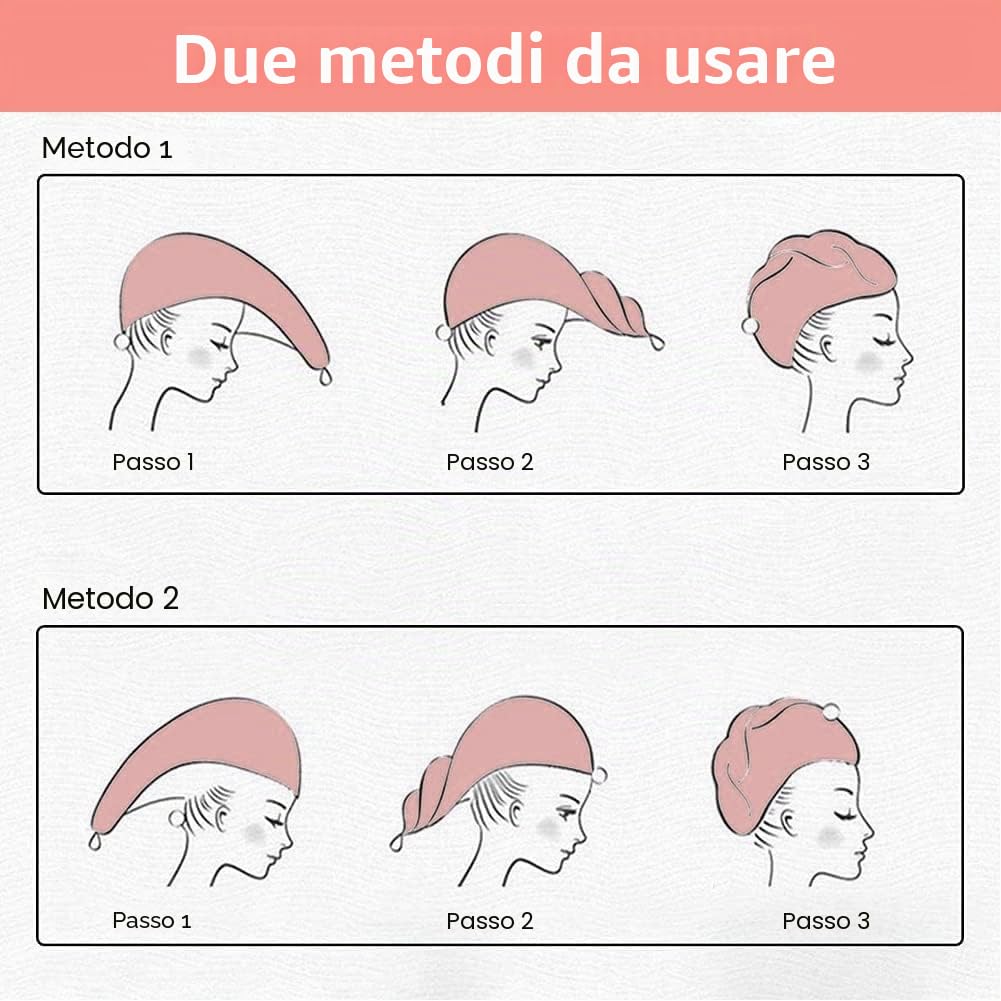 URAQT Asciugamano Microfibra Capelli, 3 Pezzi Asciugamano Capelli Turbante con Bottone, Morbido Assorbente e Asciugatura Rapida, Turbante Super Assorbente per Capelli Corti e Lunghi(Ricamato)