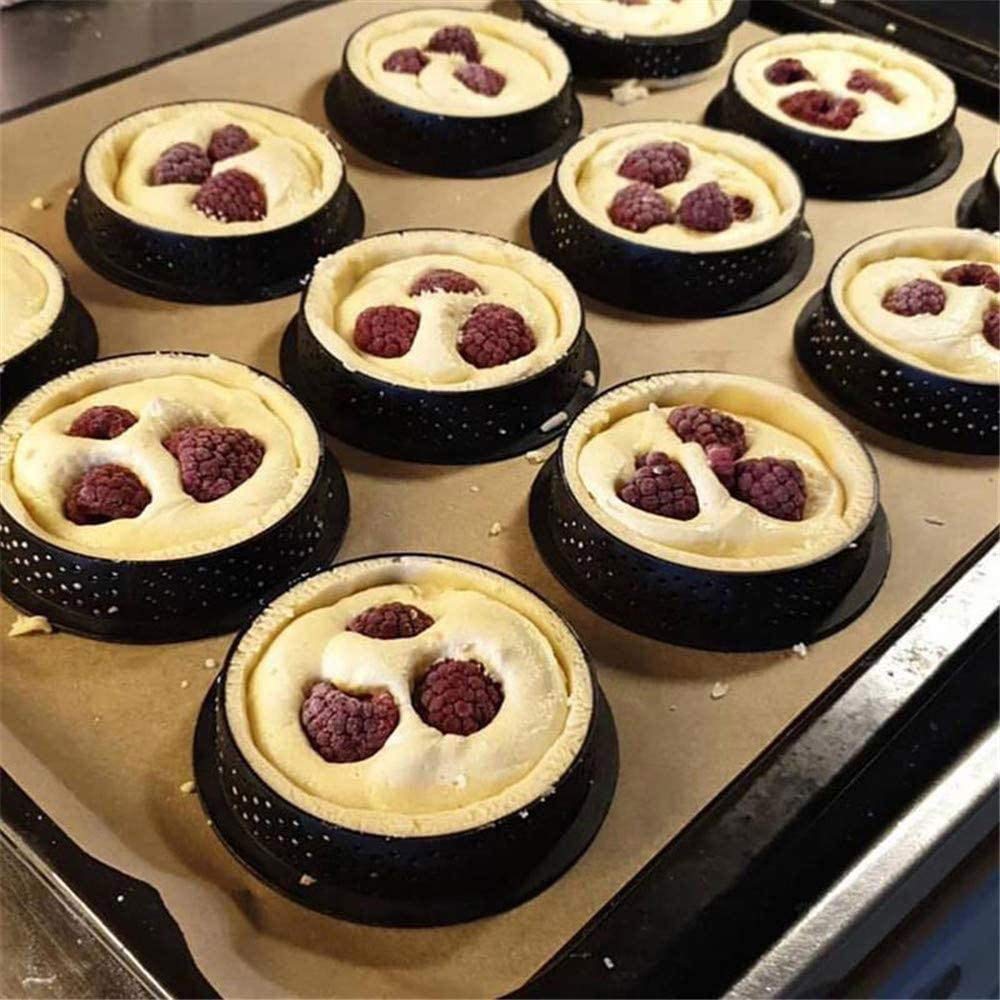 8 szt. okrągły kształt forma do ciasta mus koło tarta pierścień okrągłe formy do ciasta pierścienie do ciasta forma do musu ciasto DIY forma do pieczenia narzędzie perforowany pierścień nieprzywierające naczynia do pieczenia