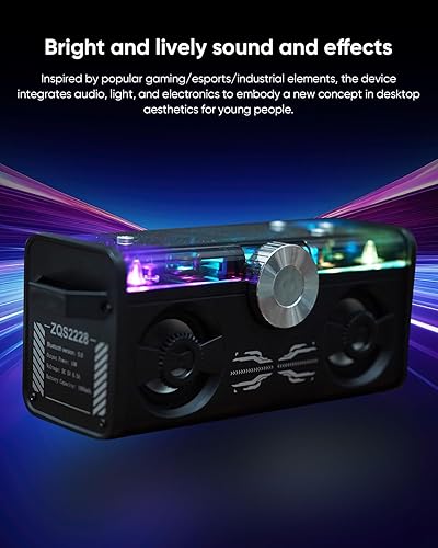 Miniatura 3 de Altavoz Bluetooth portátil con luces LED que cambian de color, función TWS, tarjeta TFUSBAUX, sonido estéreo HD, altavoz de Navidad, mejora de