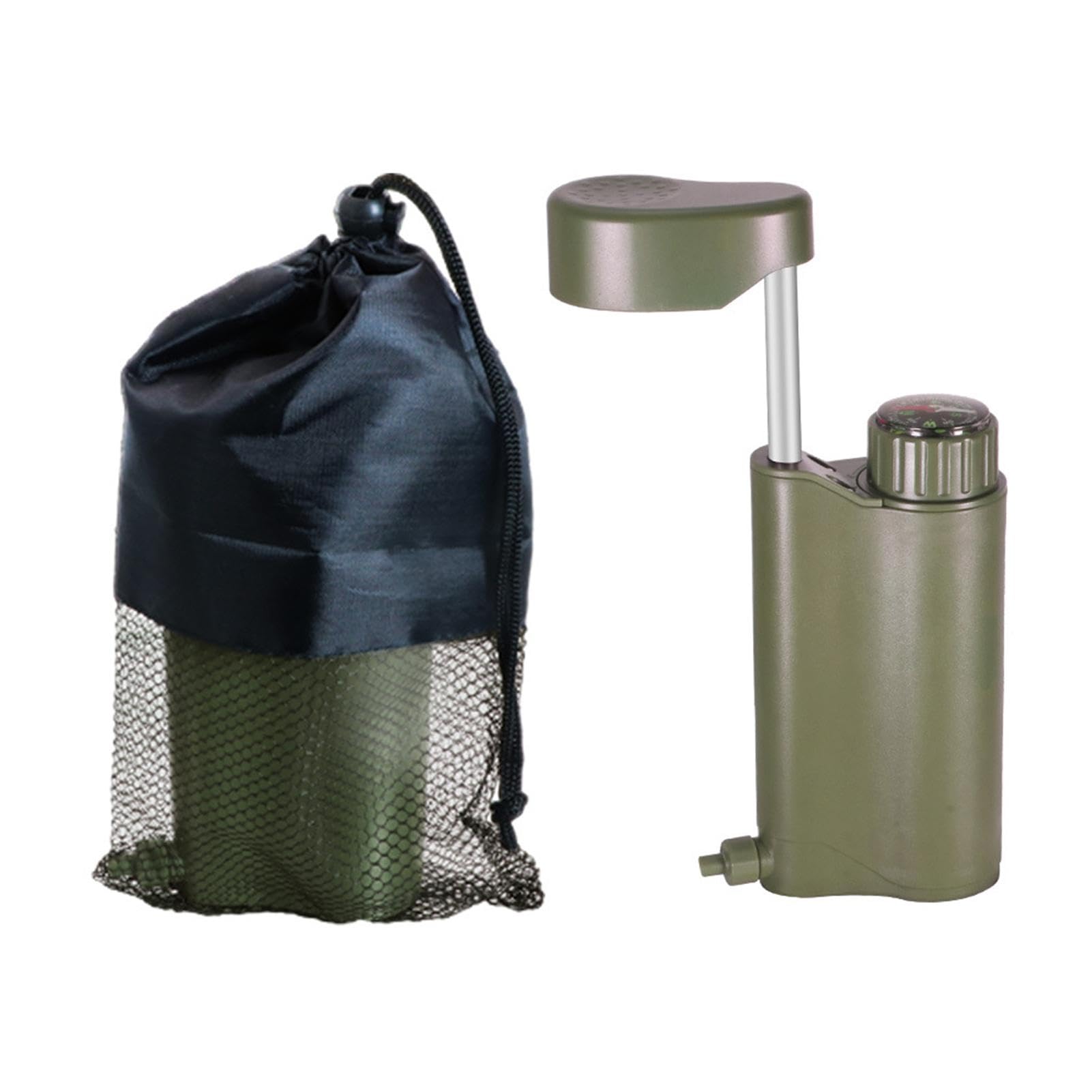 Filtro per l'acqua tascabile, filtro per l'acqua con pompa manuale portatile,Sopravvivenza del filtro 'acqua da campeggio con pompa manuale a 6 gradi - Depuratore d'acqua leggero da 0,01 ?m, filtro po