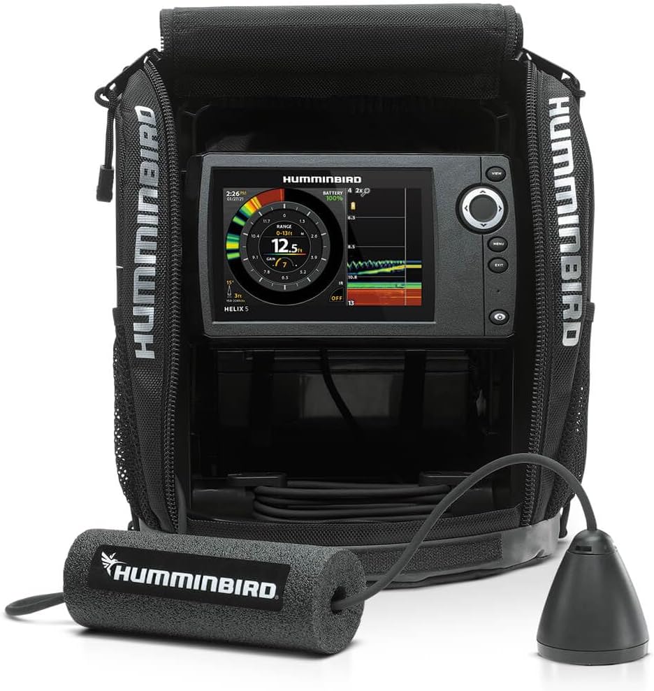 Humminbird ICE Helix 5 G3 Fish Finder with Transducer, Dual Spectrum Chirp Sonar