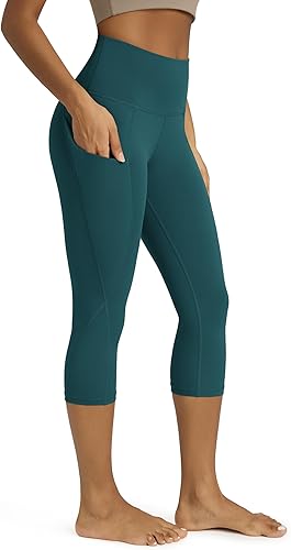 Miniatura 157 de ODODOS - Leggings tipo capri de mujer, no se traslucen y modelan el abdomen, con cintura alta y bolsillos; para hacer yoga, atletismo, ejercicio
