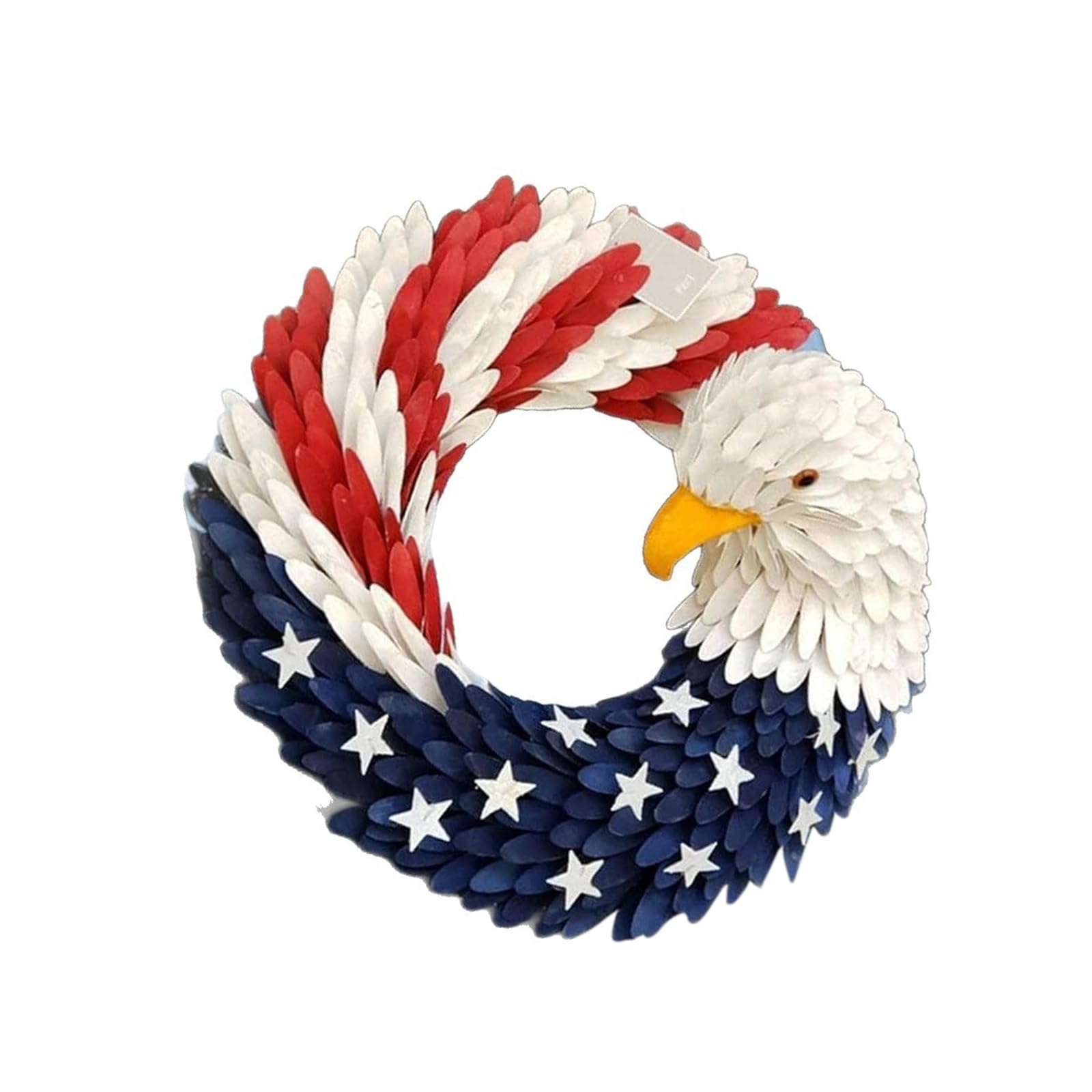 Meiliyizu Wooden Independence Day Wreath Garland Wall Hanging Farmhouse Patriotic Wreath