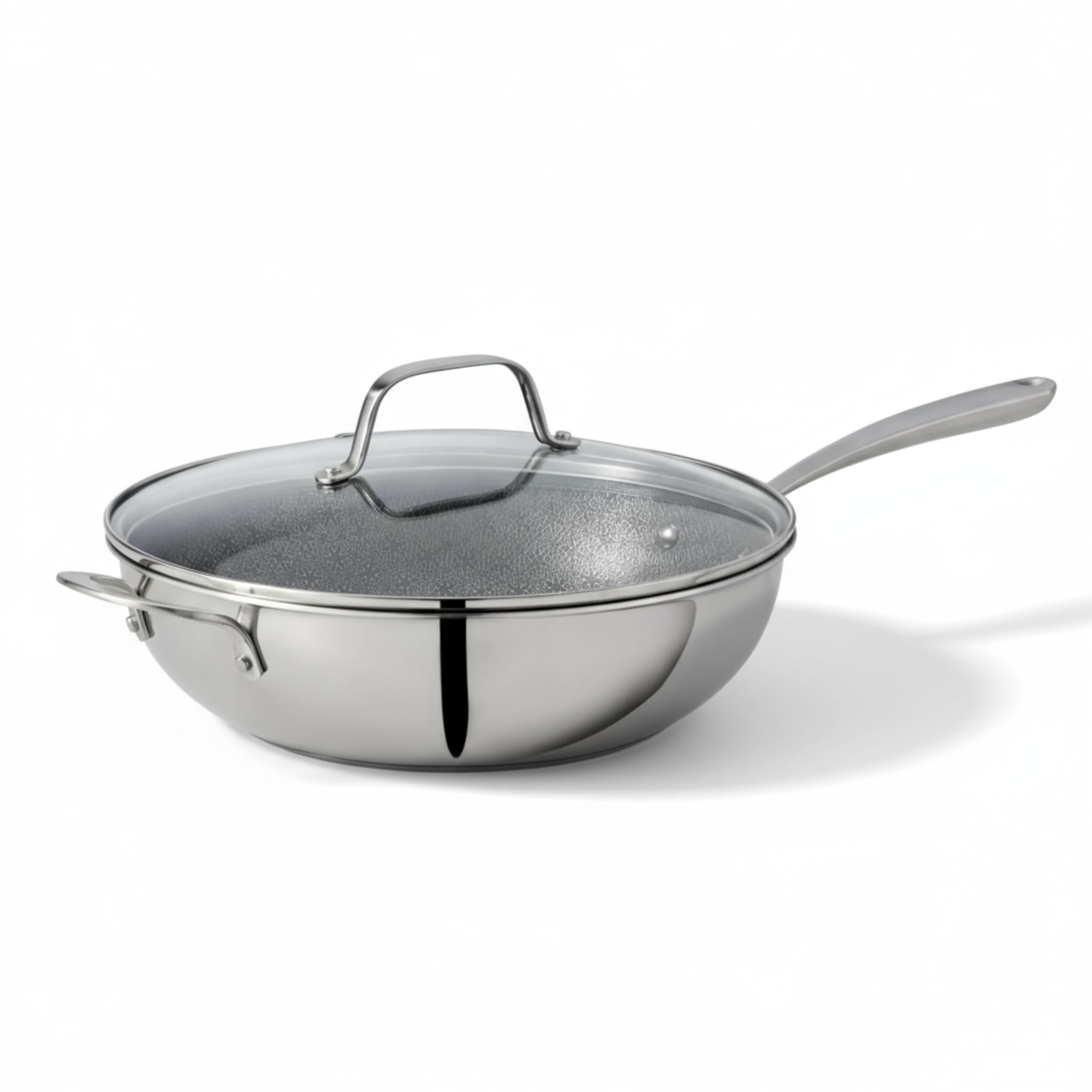 Lagostina Resistere Stainless Steel Wok, 30cm / 5.1L, Lago-Mesh
