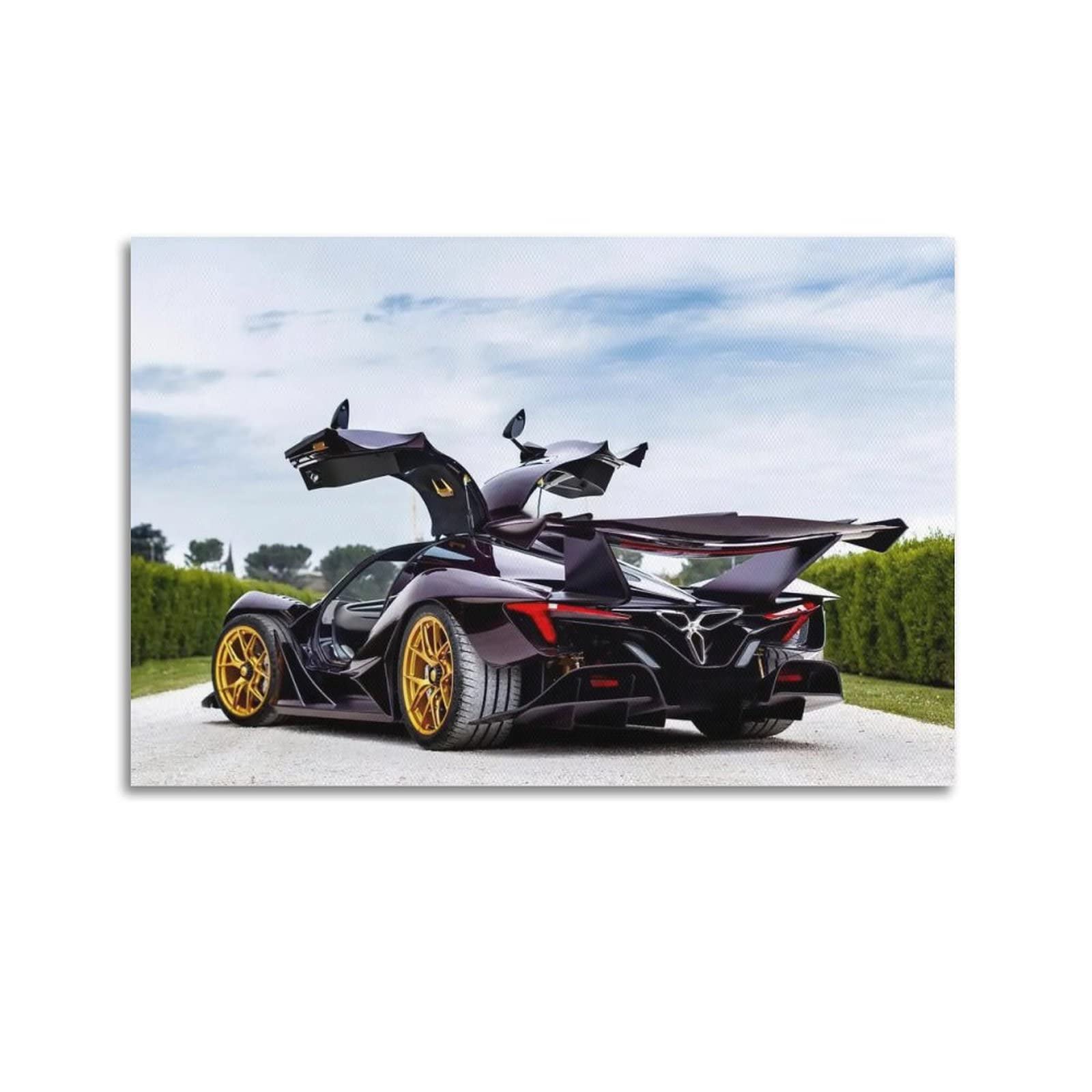 JUNNA Hyper Car Poster for Apollo IE Supercar Sport Car Decorative Painting Canvas Wall And Art Picture Family Bedroom Decor 20x30inch(50x75cm)