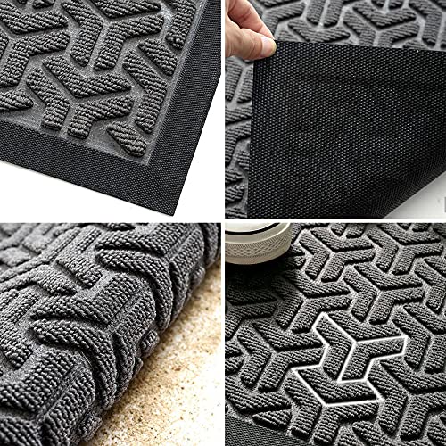 Tapis d'entrée antidérapant et imperméable en caoutchouc robuste - 6