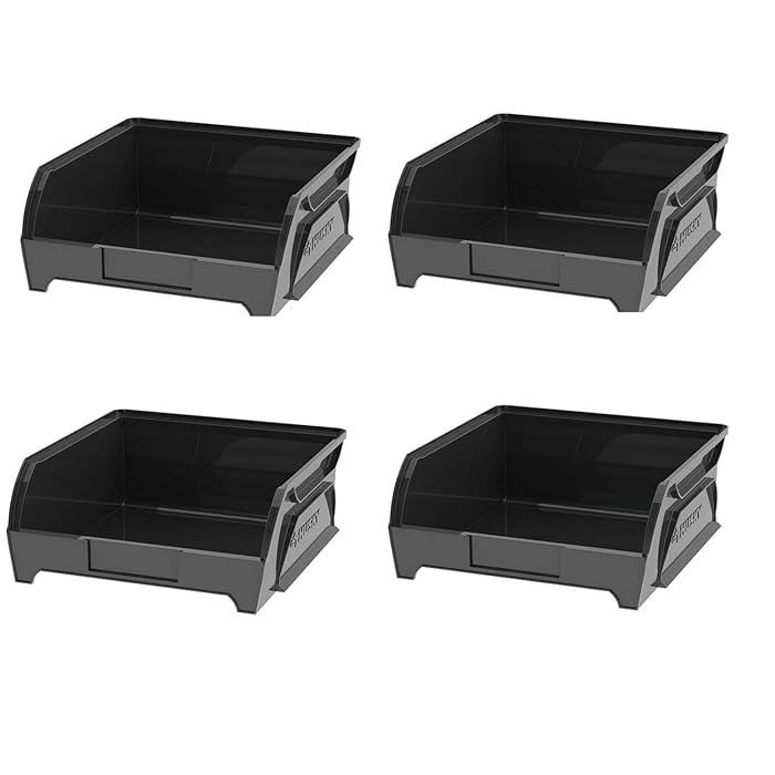 Buy Husky Garage Storage Bins Stackable 5 in. H x 11 in. W, Pack of 4