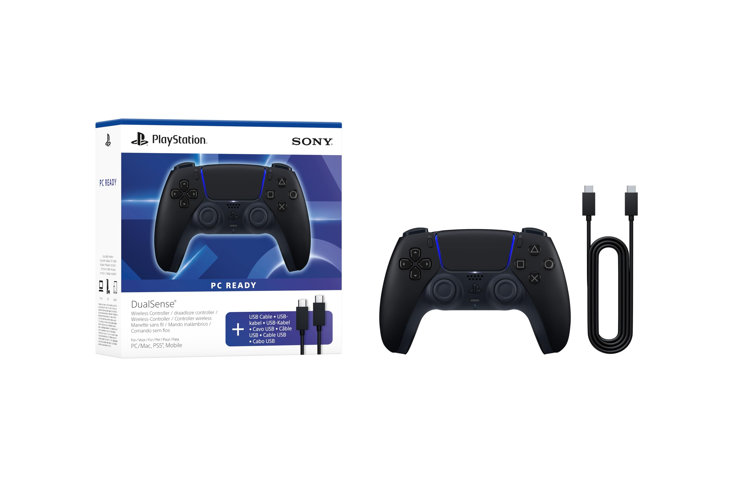 Playstation DualSense® Wireless-Controller – Midnight Black + USB-Kabel für PC - 3